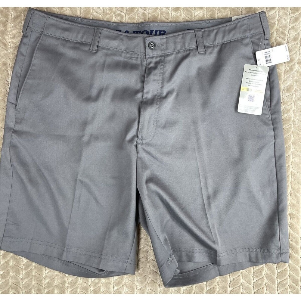 PGA TOUR Flat Front Golf Shorts Men 40 Gray PVBS7087 DS